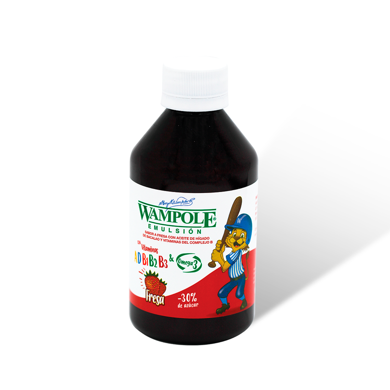 Wampole Emulsión Fresa PET 200ml <br> (Caja de 12 unidades)